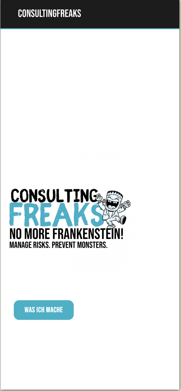 Website für Consulting Freaks – mobile Ansicht